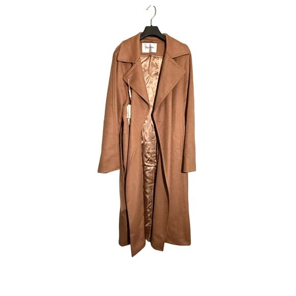 New MAX MARA Iconic Manuela Belted Wrap Coat Trench Tan Camel Hair US 16 $3650 - Picture 3 of 12